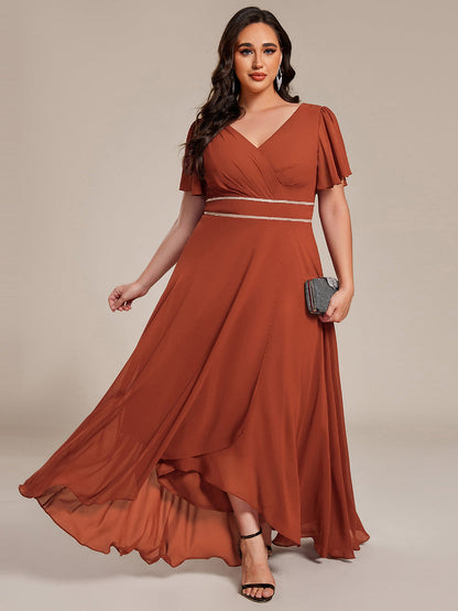 Chiffon High-Low Flowy Wedding Guest Dress