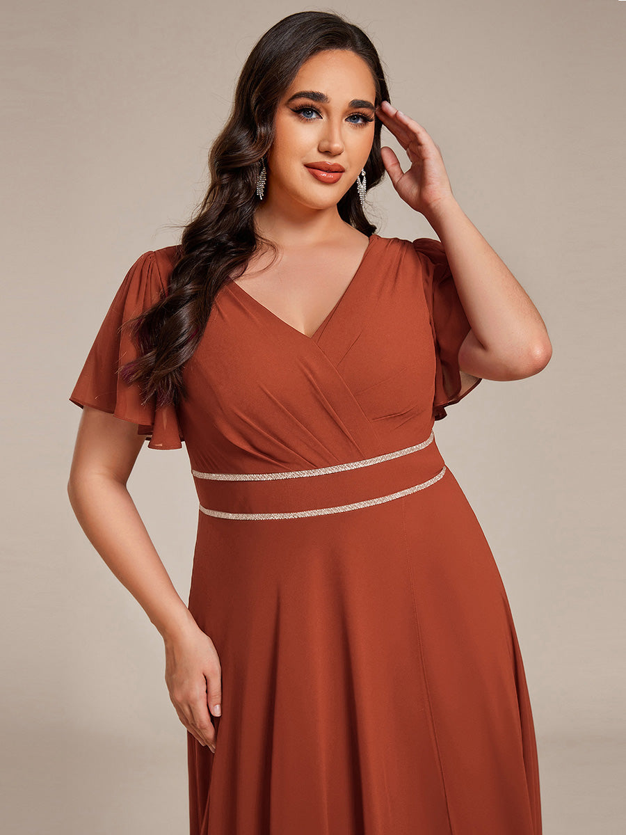Chiffon High-Low Flowy Wedding Guest Dress