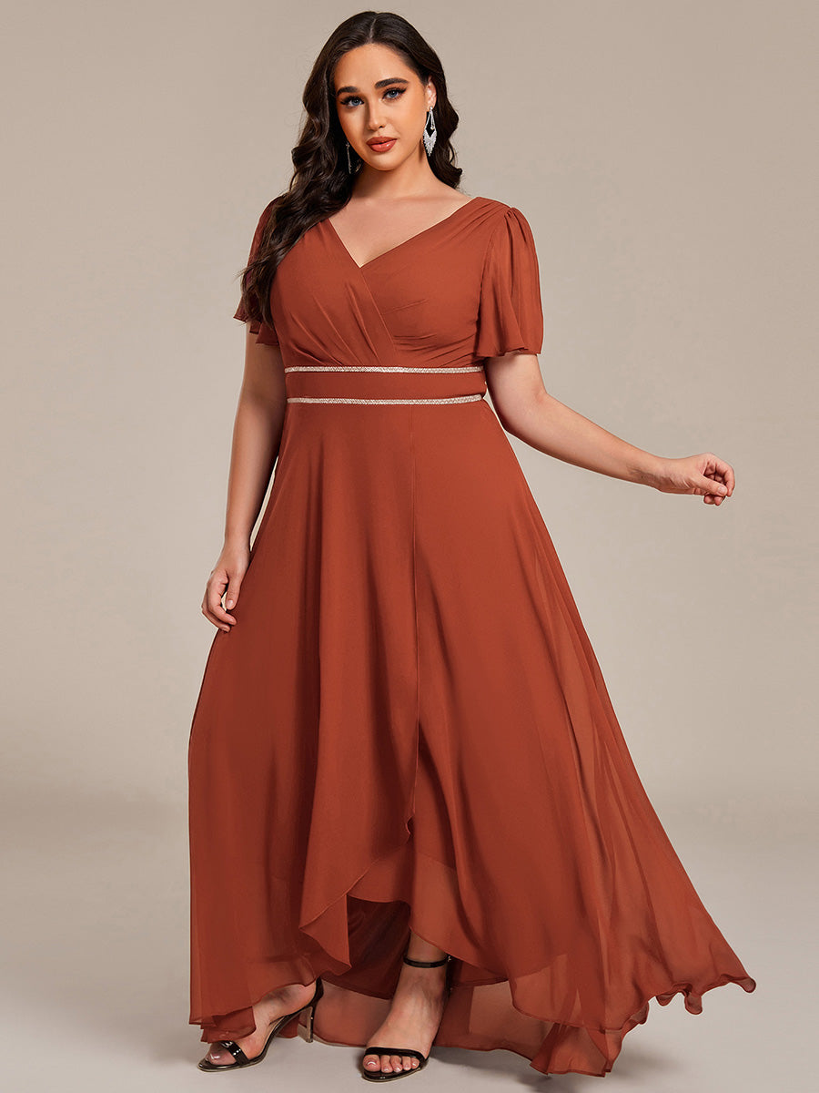 Chiffon High-Low Flowy Wedding Guest Dress