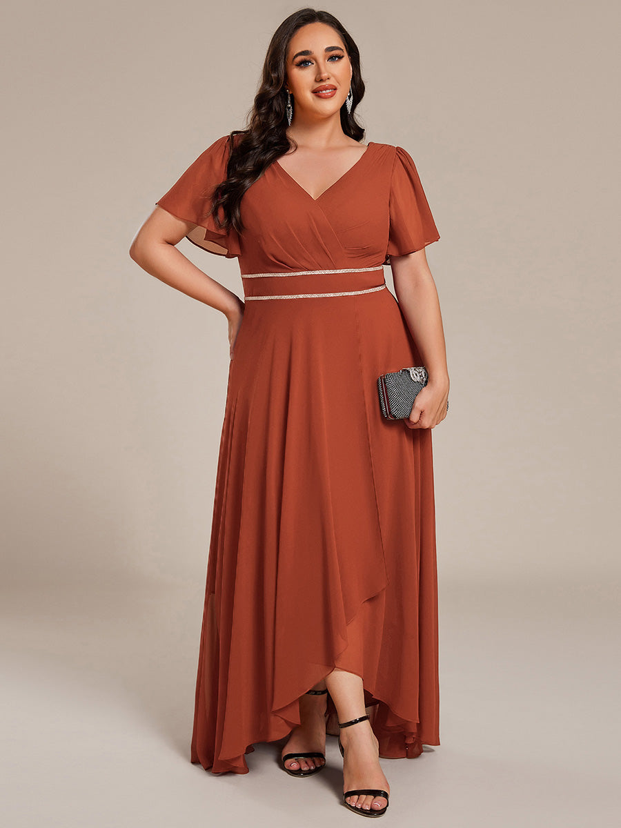 Chiffon High-Low Flowy Wedding Guest Dress