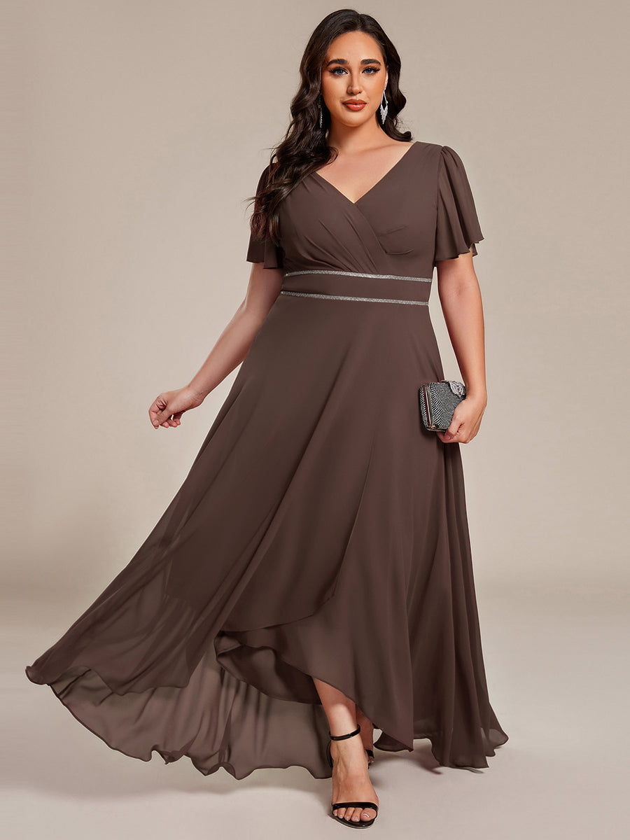 Chiffon High-Low Flowy Wedding Guest Dress