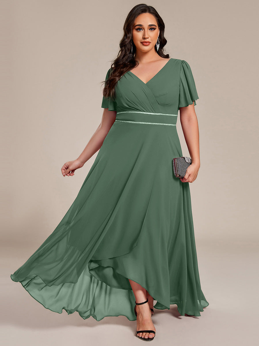 Chiffon High-Low Flowy Wedding Guest Dress