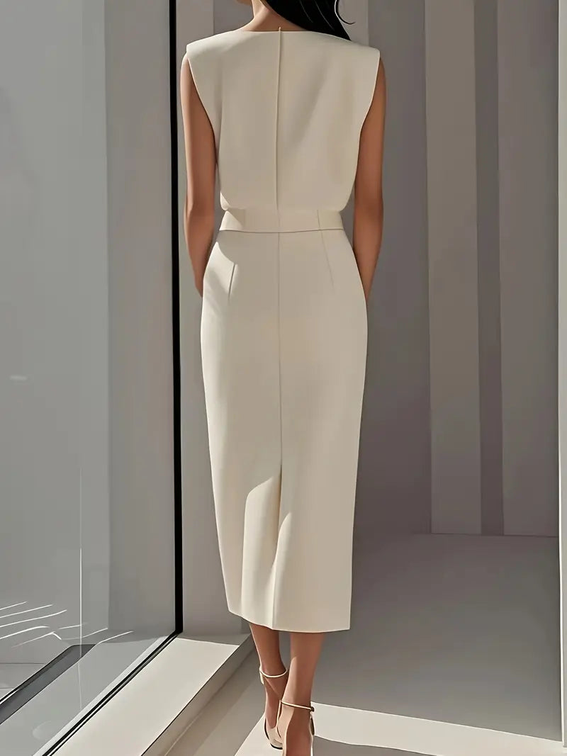 Dalia | Midi Dress with Side Slit — Alfa Empire, view 2