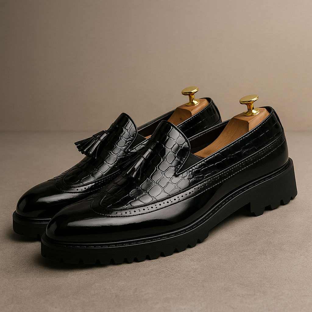 Dalton | Croc-Embossed Tassels Loafers — Alfa Empire, view 2