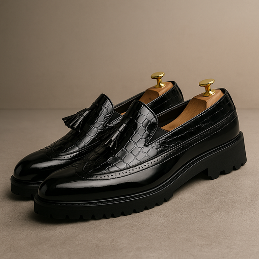 Dalton | Croc-Embossed Tassels Loafers — Alfa Empire, view 2