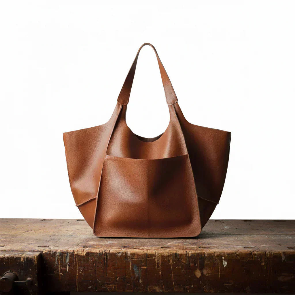 Dana | Classic Vintage Tote Bag — Light Brown — Alfa Empire, view 4