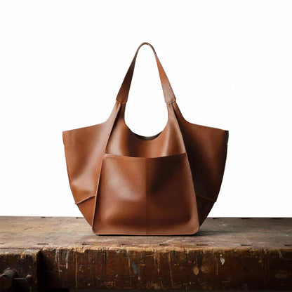 Dana | Classic Vintage Tote Bag — Light Brown — Alfa Empire, view 4