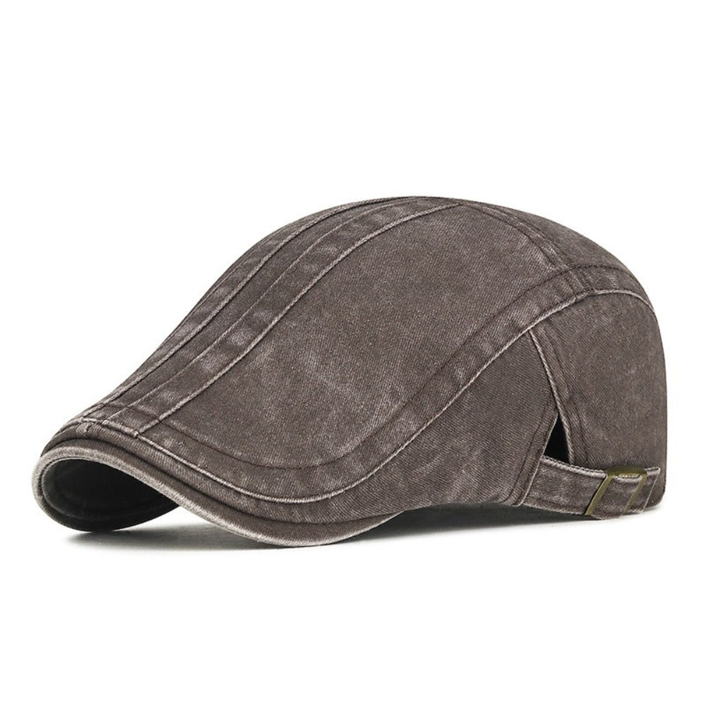 Daniel | Vintage Stripe Flat Cap — Coffee Brown — Alfa Empire, view 2