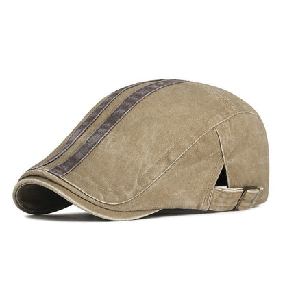 Daniel | Vintage Stripe Flat Cap — Sand Beige — Alfa Empire, view 3