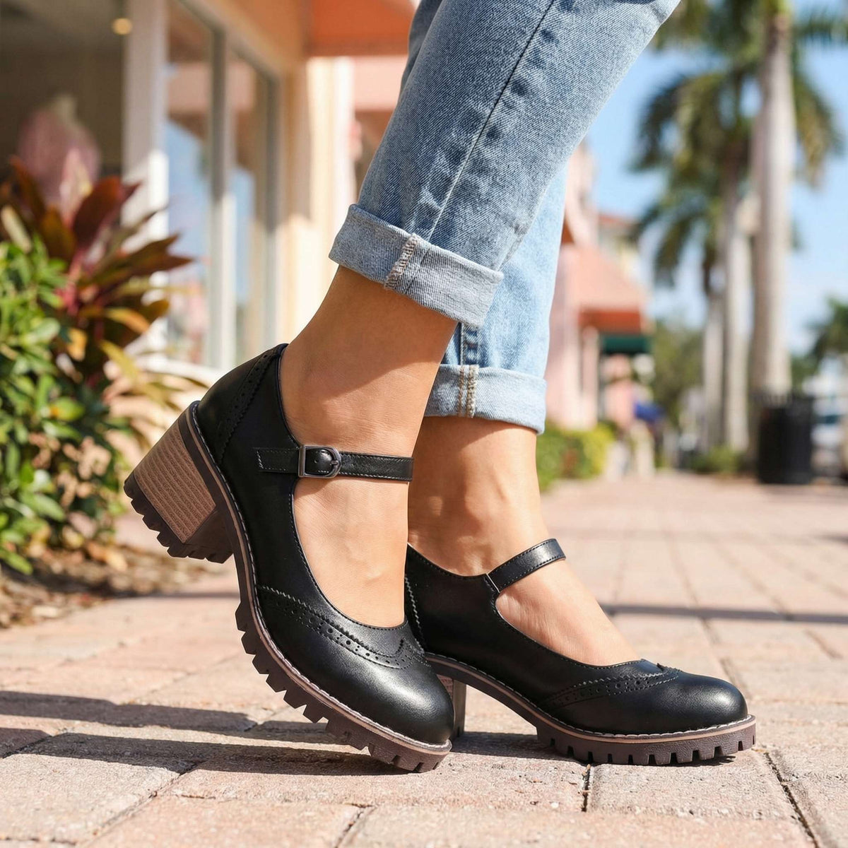 Darcy | Classic T-Strap Close Toe Heels — Alfa Empire, view 1