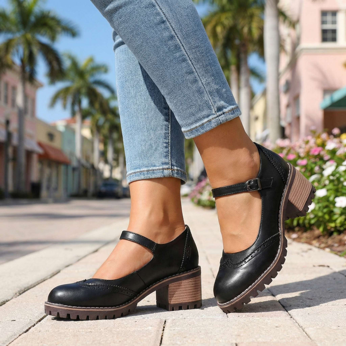 Darcy | Classic T-Strap Close Toe Heels — Alfa Empire, view 4
