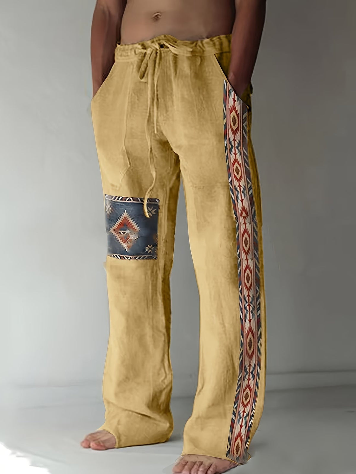 Darryl | Breathable Loose Slant Pocket Outdoor Pants — Khaki — Alfa Empire, view 3