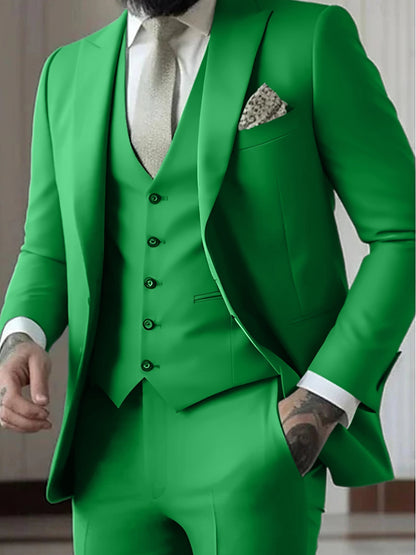 Declan | Classic Single Breasted One-button 3 Pieces Suit — Lime Green — Alfa Empire, view 10