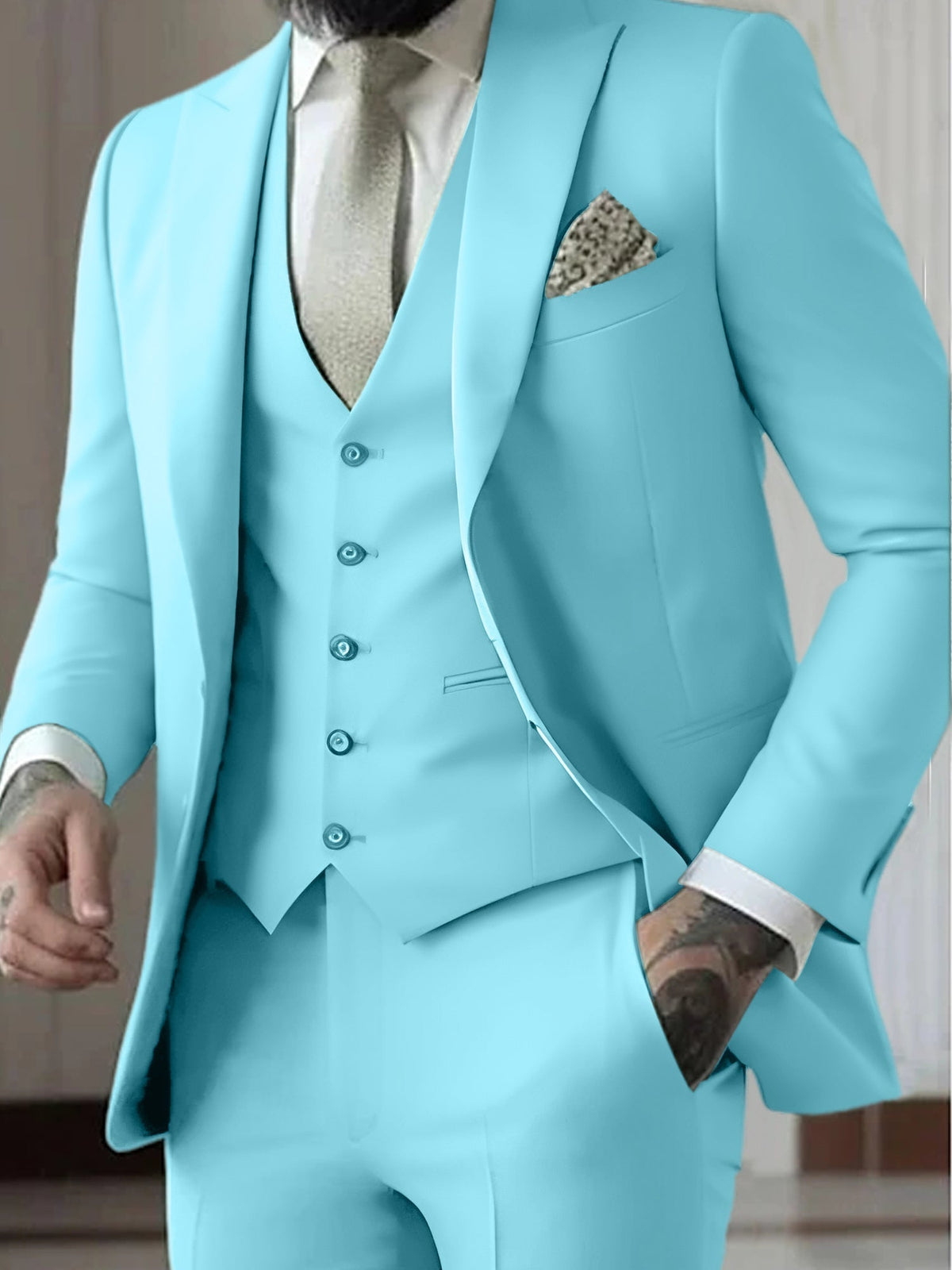 Declan | Classic Single Breasted One-button 3 Pieces Suit — Alfa Empire, view 16