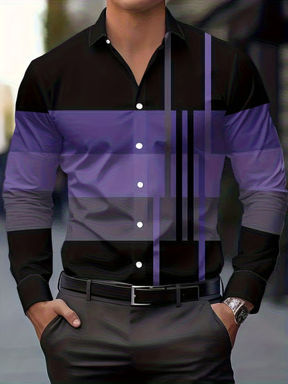 Edward | Modern Checkered Button Shirt — Purple — Alfa Empire, view 2