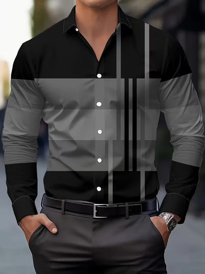 Edward | Modern Checkered Button Shirt — Grey — Alfa Empire, view 3