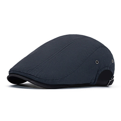 Edwardo | Modern Performance Flat Cap — Charcoal Navy — Alfa Empire, view 1