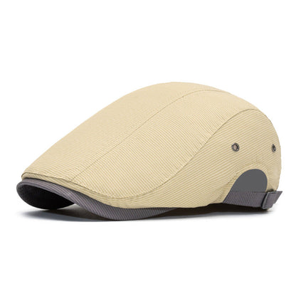 Edwardo | Modern Performance Flat Cap — Sandstone Beige — Alfa Empire, view 13