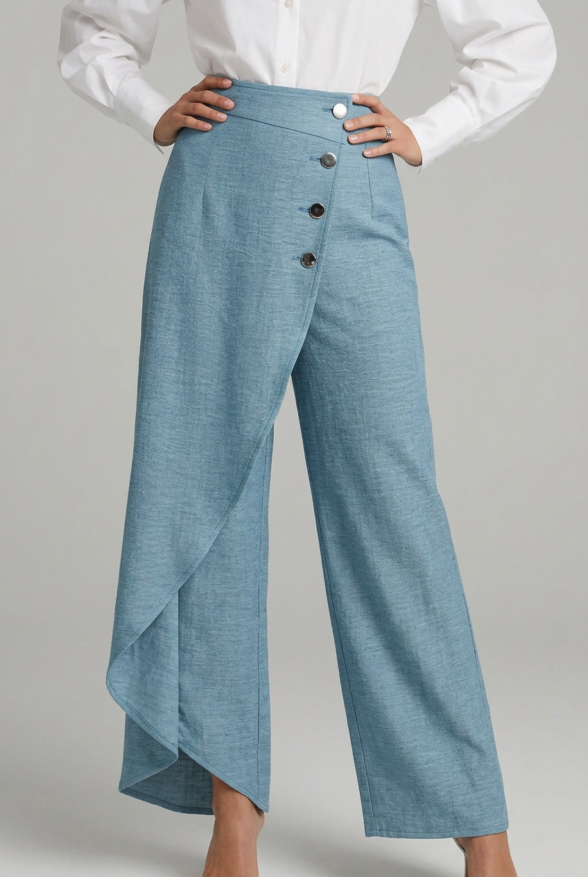 Elara | Refined High-Waisted Wrap Wide-Leg Pants — Alfa Empire, view 1