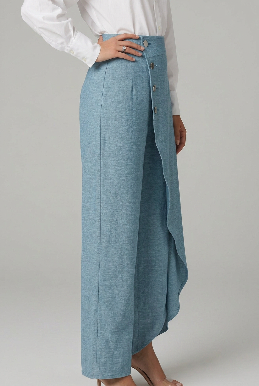 Elara | Refined High-Waisted Wrap Wide-Leg Pants — Alfa Empire, view 2