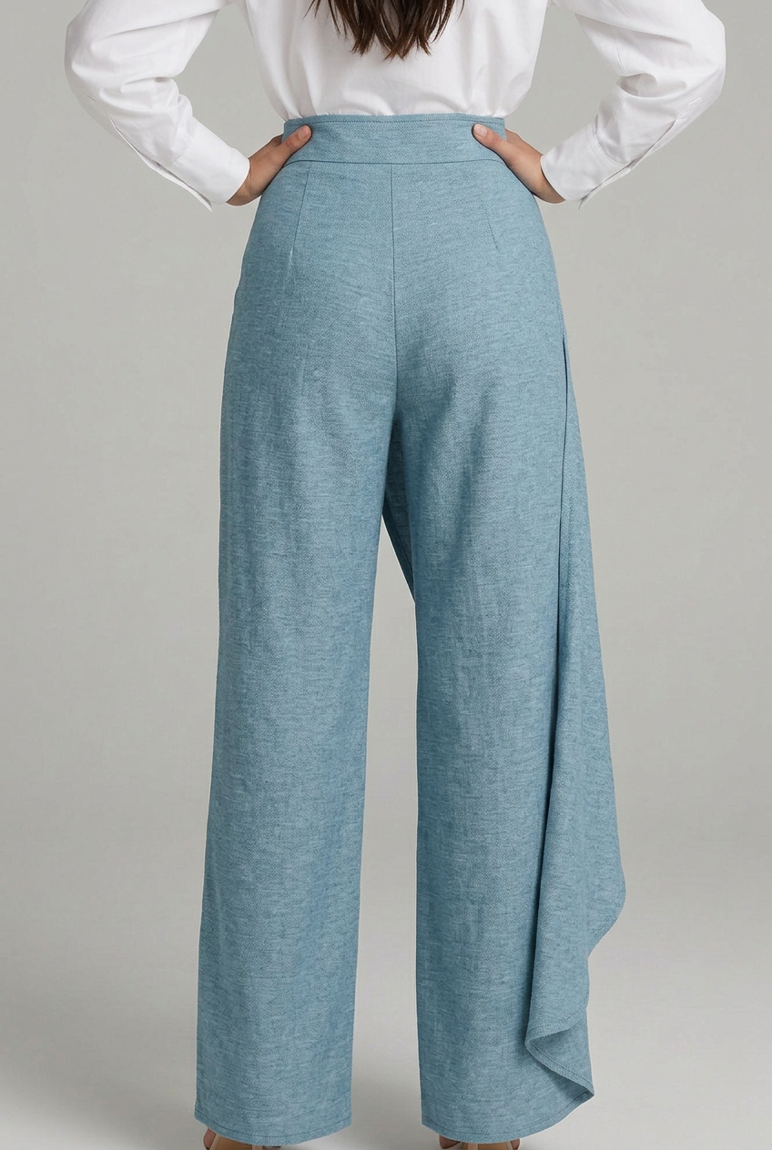Elara | Refined High-Waisted Wrap Wide-Leg Pants — Alfa Empire, view 3