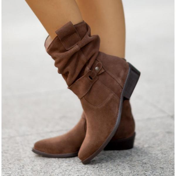 Eleanor | Slouch Mid-Calf Boots — Arizona Brown — Alfa Empire, view 4