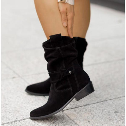 Eleanor | Slouch Mid-Calf Boots — Manhattan Black — Alfa Empire, view 5
