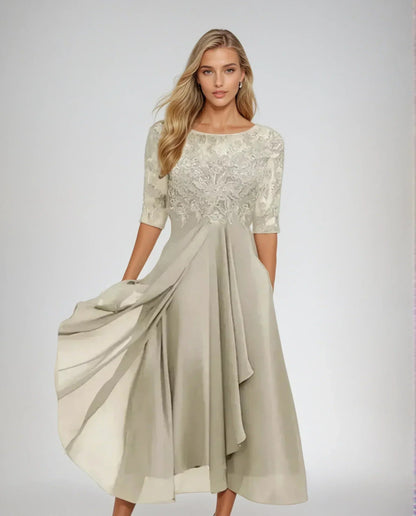 Eleanor | Refined Lace Dress — White — Alfa Empire, view 4