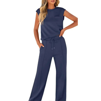 Eleanor | Casual Summer Soft Lounge Set — Dark Blue — Alfa Empire, view 7
