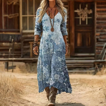 Eliza | Vintage-Inspired Long Sleeve Floral Dress — Alfa Empire, view 2