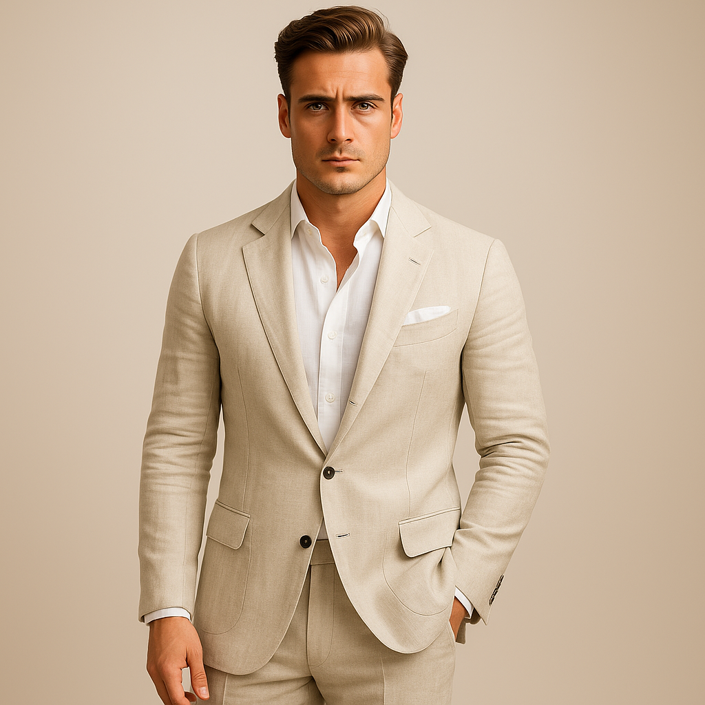 Eric | Classic Tailored Style Blazer — Beige — Alfa Empire, view 1