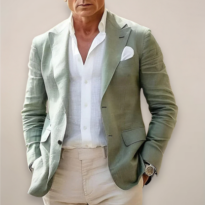 Eric | Classic Tailored Style Blazer — Sage Green — Alfa Empire, view 3