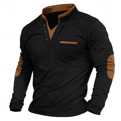 Ethan | Classic V-Neck Sweatshirt — Brown — Alfa Empire, view 1