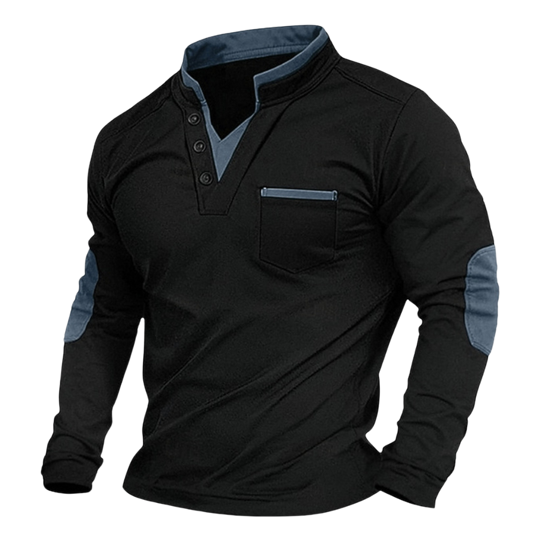 Ethan | Classic V-Neck Sweatshirt — Blue — Alfa Empire, view 4