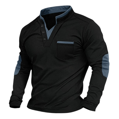 Ethan | Classic V-Neck Sweatshirt — Blue — Alfa Empire, view 4