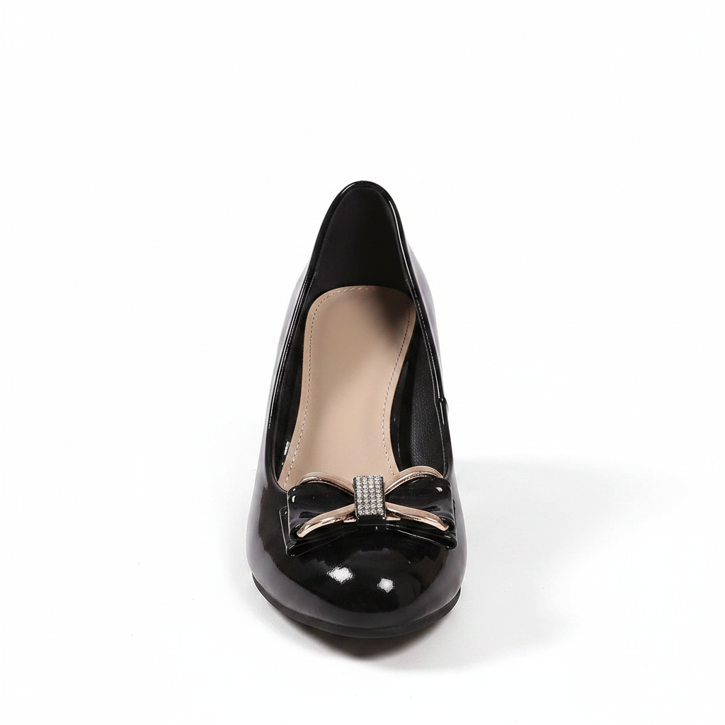 Evelyn | Bow Detail Block Heel Pumps — Alfa Empire, view 5