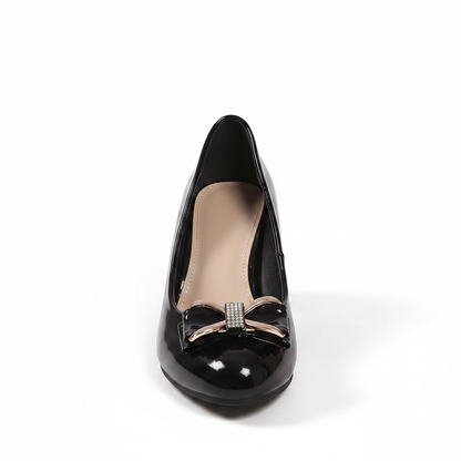 Evelyn | Bow Detail Block Heel Pumps — Alfa Empire, view 5