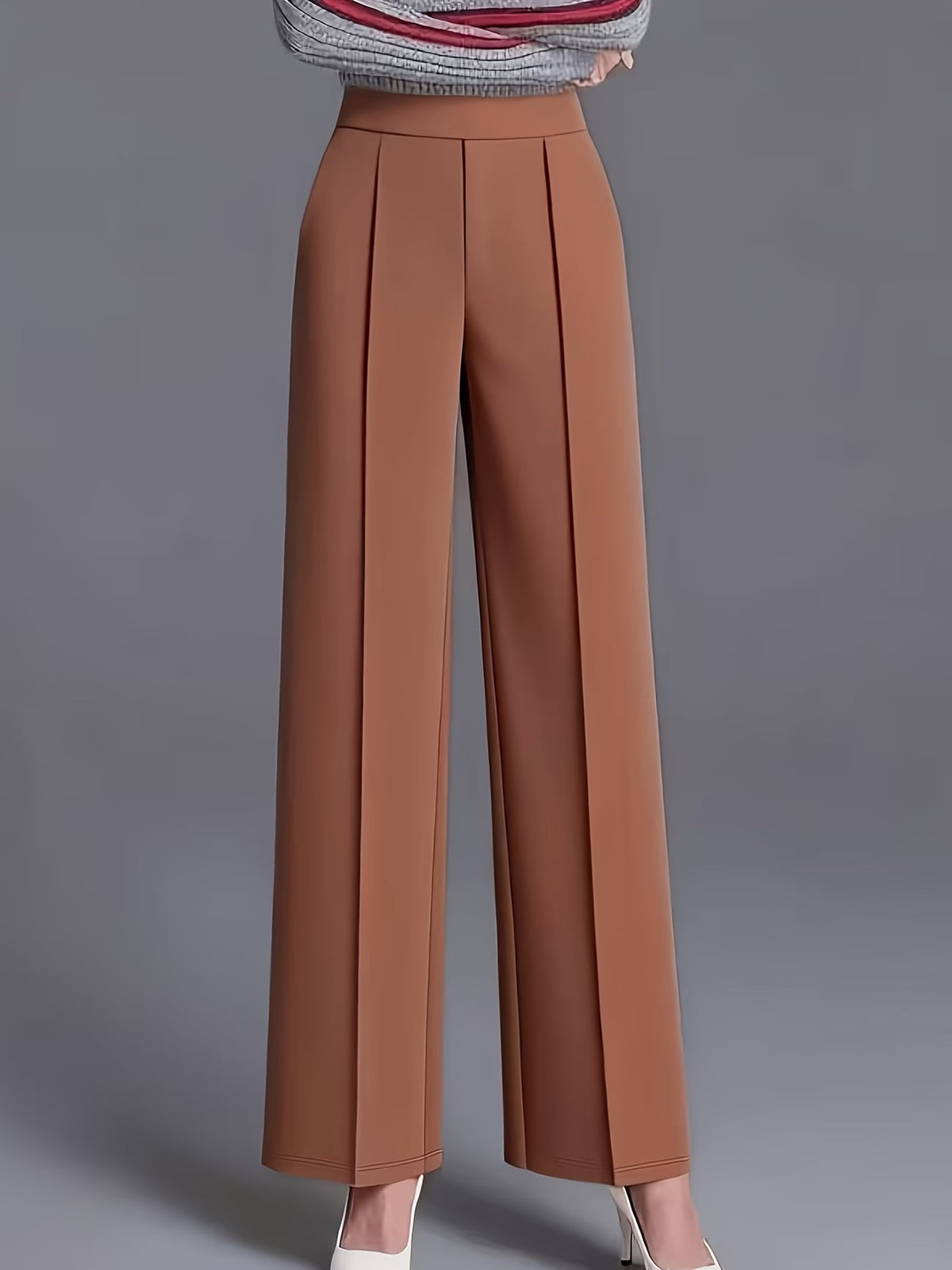 Eviana | Refined High-Waisted Slant Pocket Pants — Orange — Alfa Empire, view 2
