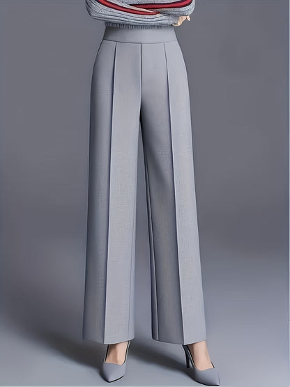 Eviana | Refined High-Waisted Slant Pocket Pants — Gray — Alfa Empire, view 6