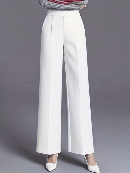 Eviana | Refined High-Waisted Slant Pocket Pants — White — Alfa Empire, view 7
