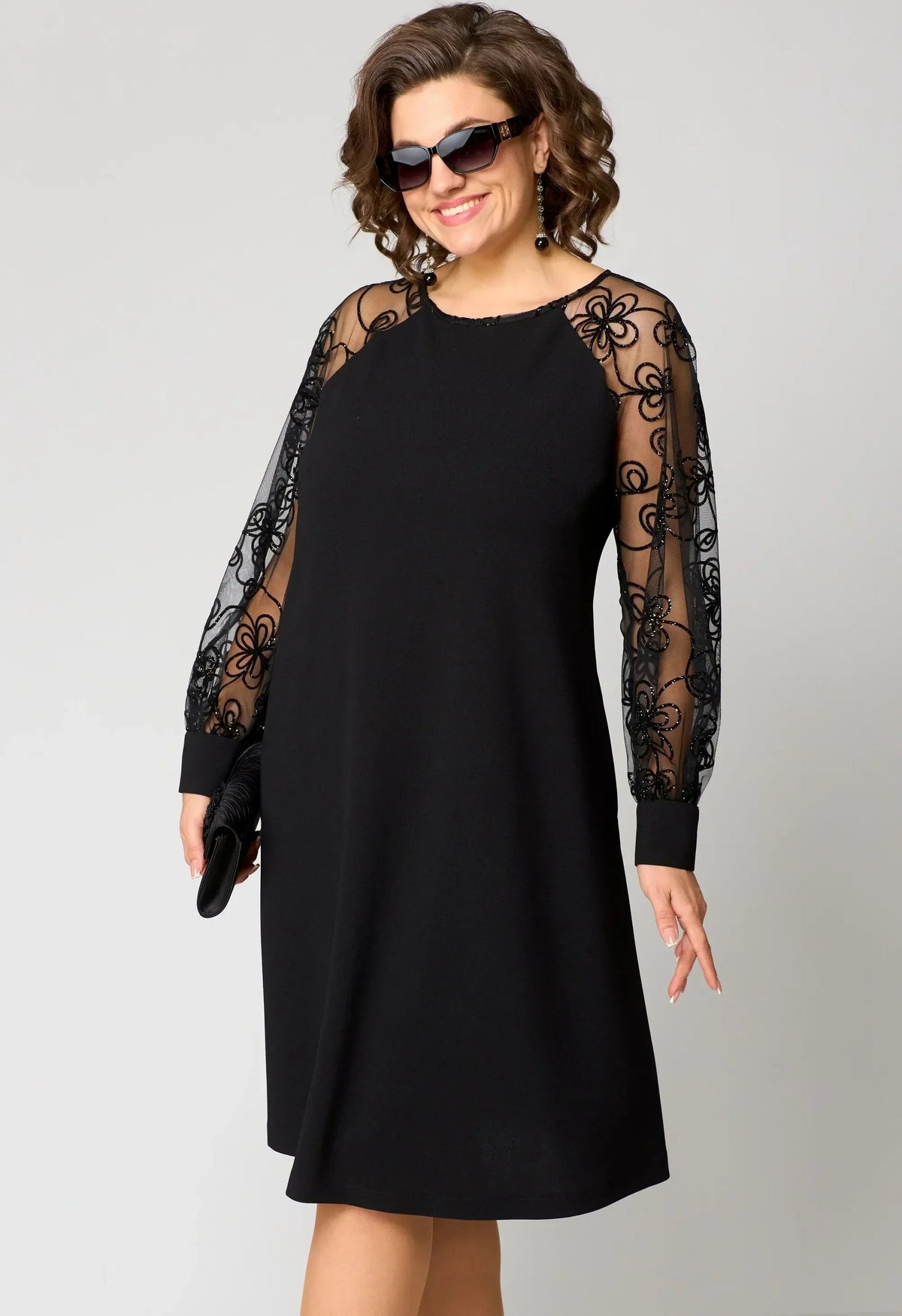 Fiona | Refined Floral Sleeve Lace Dress — Alfa Empire, view 2