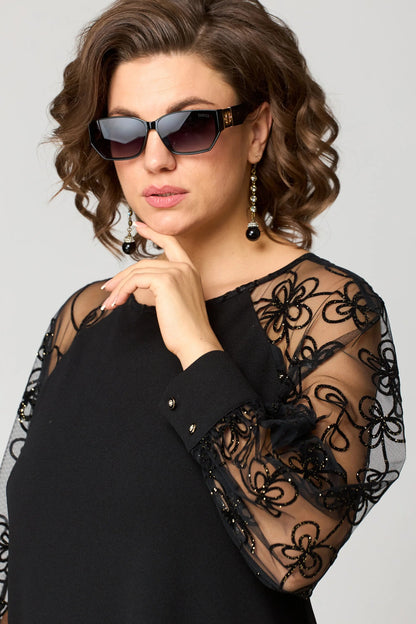 Fiona | Refined Floral Sleeve Lace Dress — Alfa Empire, view 3