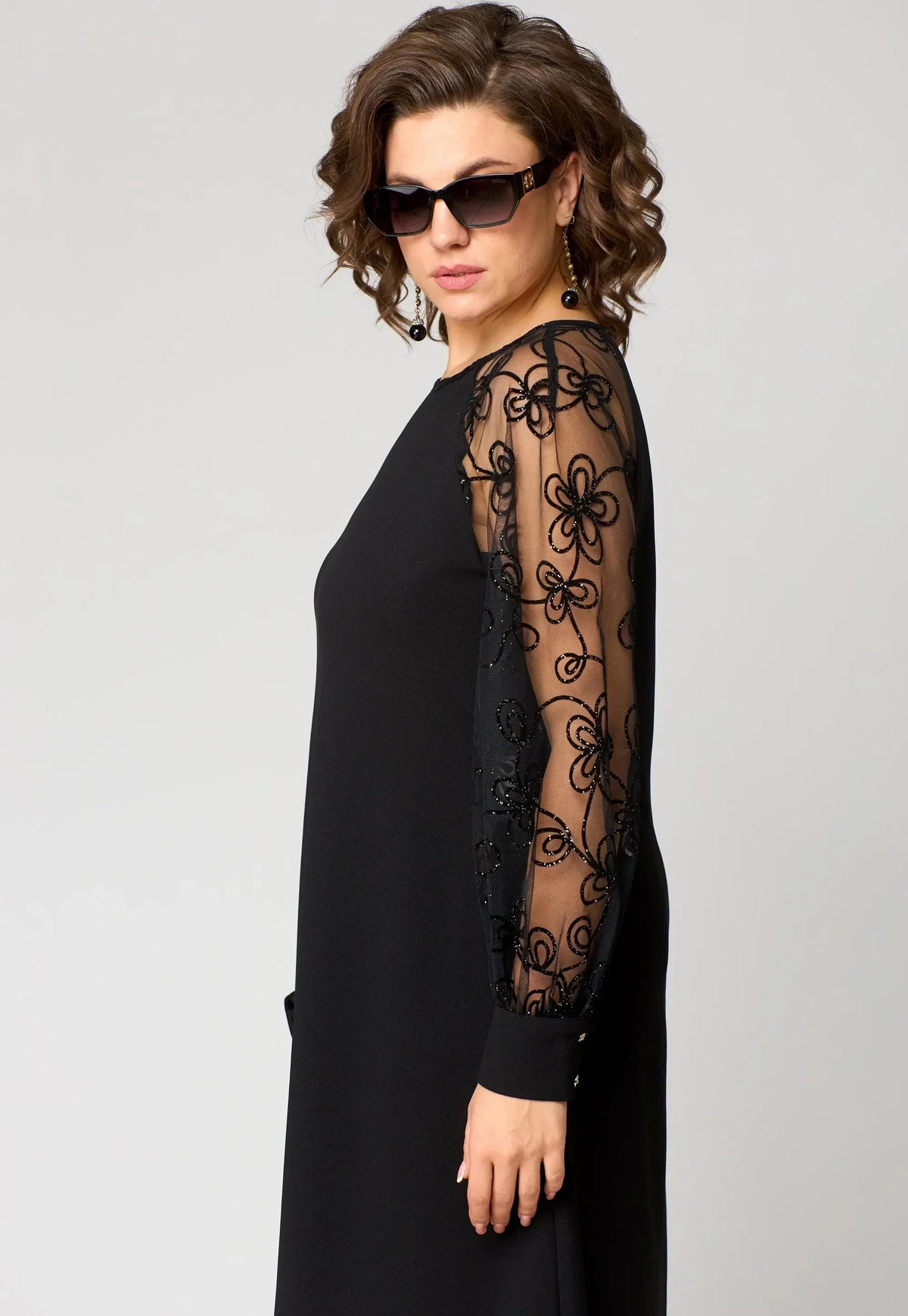 Fiona | Refined Floral Sleeve Lace Dress — Alfa Empire, view 4
