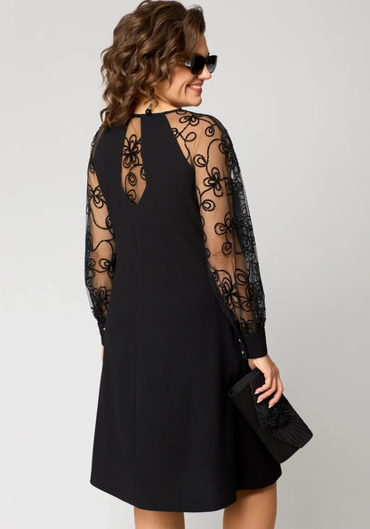 Fiona | Refined Floral Sleeve Lace Dress — Alfa Empire, view 6