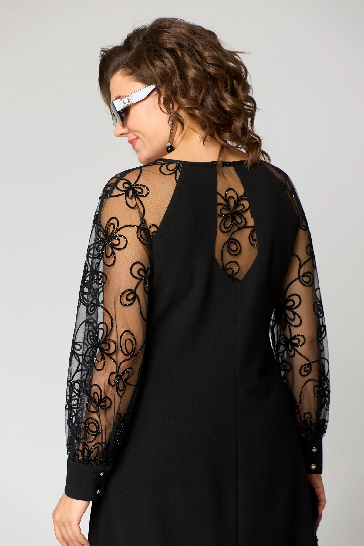 Fiona | Refined Floral Sleeve Lace Dress — Alfa Empire, view 7