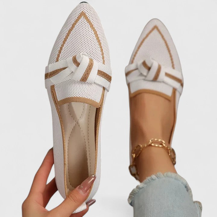 Flavia | Modern Ribbon Orthopedic Sandals — White — Alfa Empire, view 2