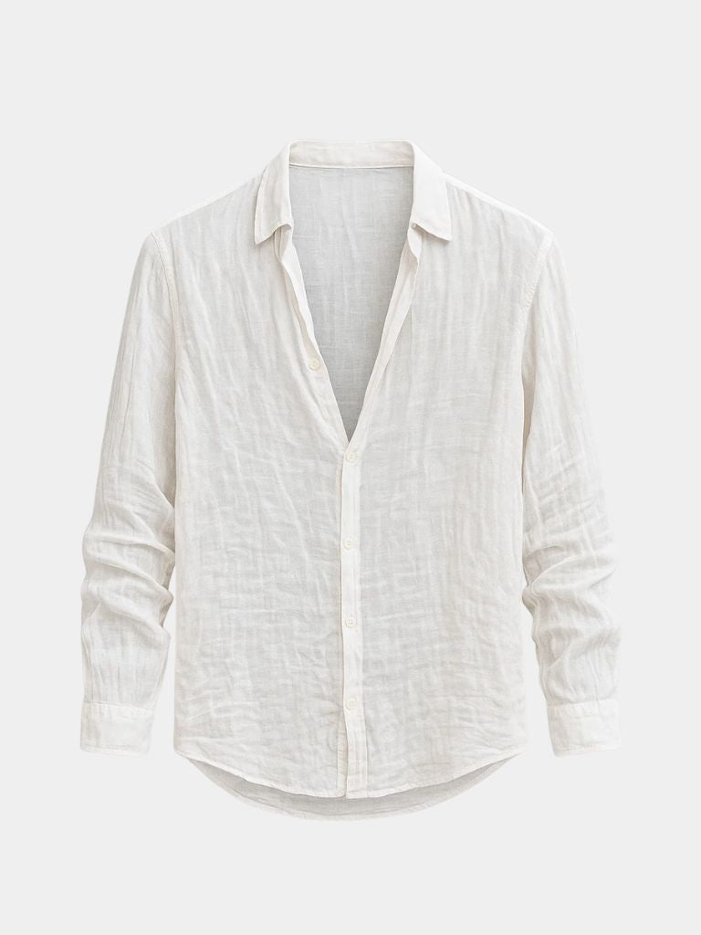 Franklin | Casual Summer Long Sleeve Shirt — White — Alfa Empire, view 2