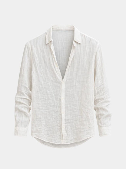 Franklin | Casual Summer Long Sleeve Shirt — White — Alfa Empire, view 2