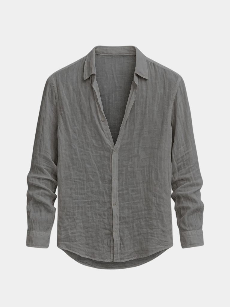 Franklin | Casual Summer Long Sleeve Shirt — Grey — Alfa Empire, view 6