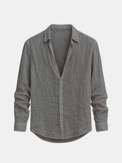 Franklin | Casual Summer Long Sleeve Shirt — Grey — Alfa Empire, view 6